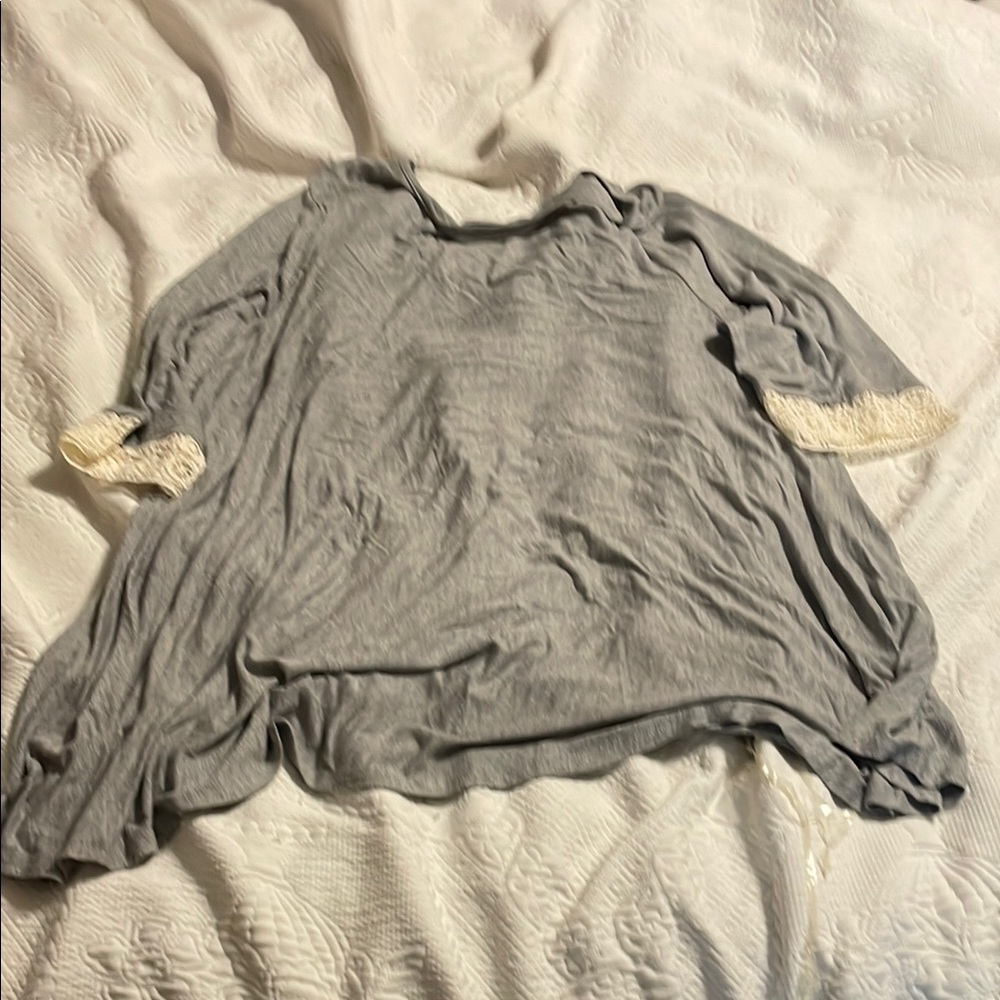 Cha Cha Vente Gray Oversized 3/4 Sleeve T-Shirt - Picture 6 of 6